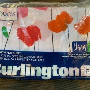 Happy Spring Vintage old stock Vera Neumann bright floral twin flat sheet!